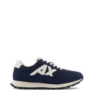 ARMANI EXCHANGE DROP MICROSUEDE Trampki z kontrastowym logo granatowy+ecru - Buty męskie - 2