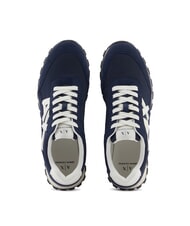 ARMANI EXCHANGE DROP MICROSUEDE Trampki z kontrastowym logo granatowy+ecru - Buty męskie - 3