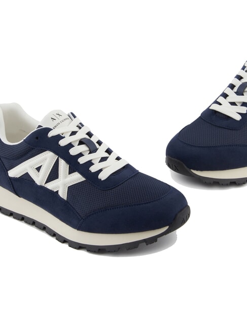 DROP MICROSUEDE Trampki z kontrastowym logo granatowy+ecru - Buty męskie