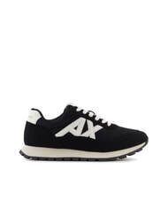 ARMANI EXCHANGE DROP MICROSUEDE Trampki z kontrastowym logo czarny + ecru - Buty męskie - 2