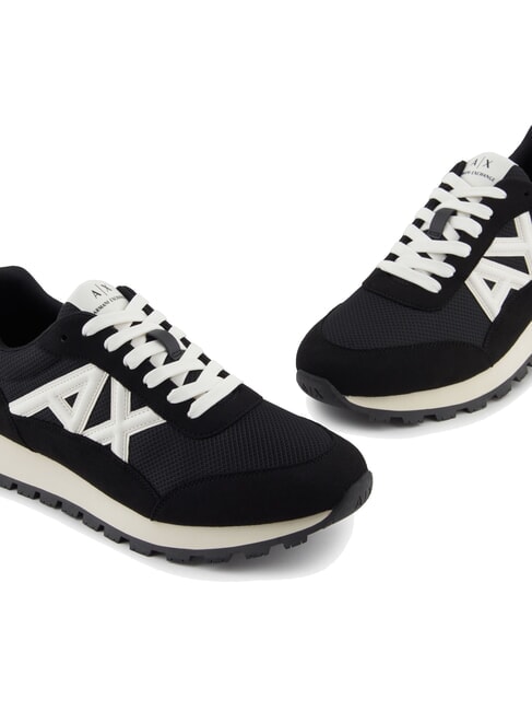 DROP MICROSUEDE Trampki z kontrastowym logo czarny + ecru - Buty męskie