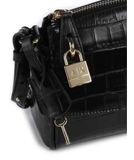 ARMANI EXCHANGE JANE CROCO Torba na ramię z nadrukiem krokodyla czarny - Torby damskie - 3