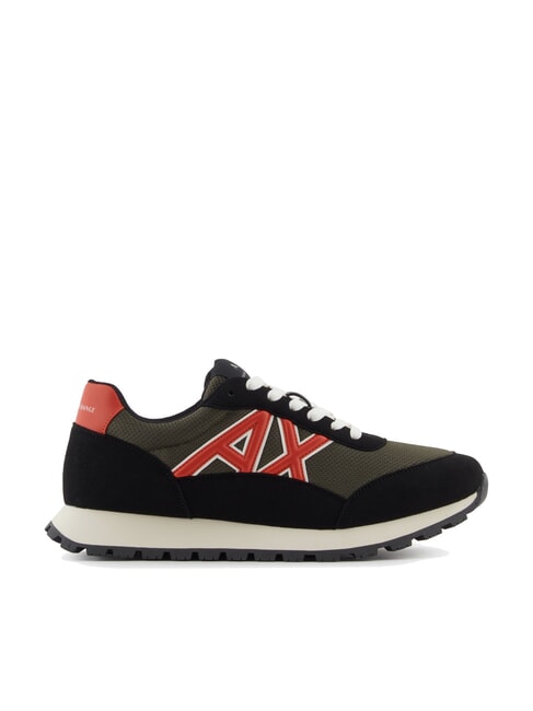 DROP MICROSUEDE Trampki z kontrastowym logo czarna+oliwkowa noc+dynia - Buty męskie