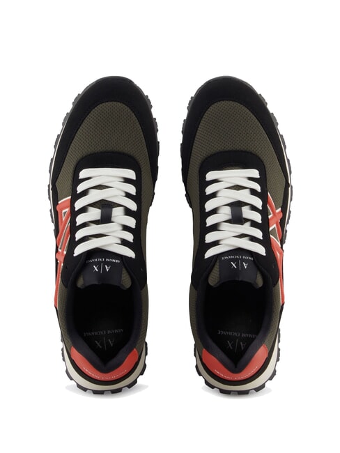 DROP MICROSUEDE Trampki z kontrastowym logo czarna+oliwkowa noc+dynia - Buty męskie