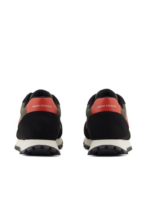 DROP MICROSUEDE Trampki z kontrastowym logo czarna+oliwkowa noc+dynia - Buty męskie