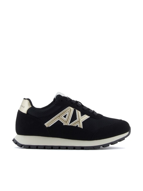 DROP MICROSUEDE Trampki z logo z boku czarny/blady złoty - Buty damskie