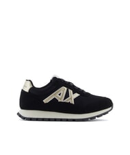 ARMANI EXCHANGE DROP MICROSUEDE Trampki z logo z boku czarny/blady złoty - Buty damskie - 2