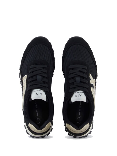 DROP MICROSUEDE Trampki z logo z boku czarny/blady złoty - Buty damskie