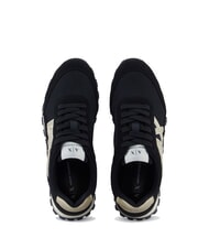 ARMANI EXCHANGE DROP MICROSUEDE Trampki z logo z boku czarny/blady złoty - Buty damskie - 3