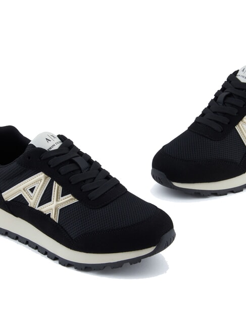 DROP MICROSUEDE Trampki z logo z boku czarny/blady złoty - Buty damskie