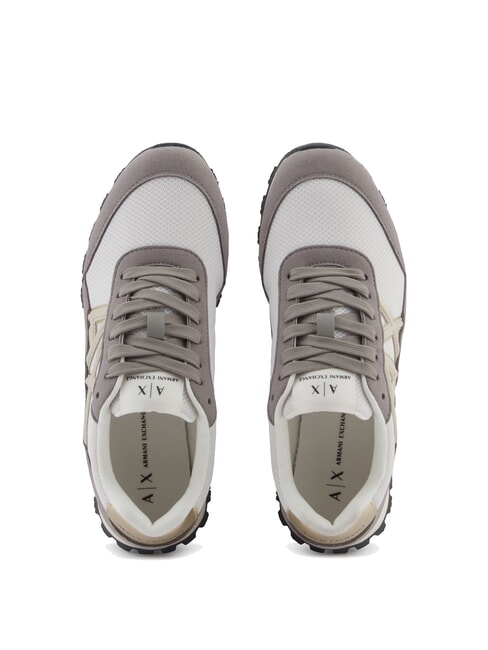 DROP MICROSUEDE Trampki z logo z boku brązowy bas + ecru - Buty damskie