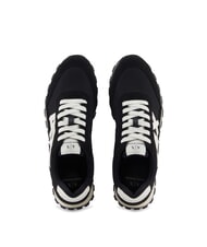 ARMANI EXCHANGE DROP MICROSUEDE Trampki z kontrastowym logo czarny + ecru - Buty męskie - 3