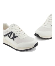 ARMANI EXCHANGE DROP MICROSUEDE Trampki z kontrastowym logo ecru+głęboki granat+granat - Buty męskie - 4