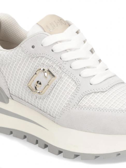 AMAZING 25 Buty sportowe zamszowe i siateczkowe złamana biel/jasne złoto - Buty damskie