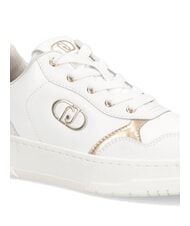 LIUJO ME 03 Sk&oacute;rzane trampki z logo biały - Buty damskie - 5