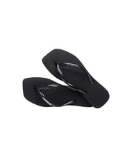 HAVAIANAS SQUARE LOGO Klapki czarny/srebrny - Buty damskie - 2