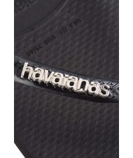 HAVAIANAS SQUARE LOGO Klapki czarny/srebrny - Buty damskie - 4