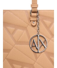 ARMANI EXCHANGE GYNGER Torba na ramię z nadrukowanym logo na całej powierzchni r&oacute;ża wielbłądzia/r&oacute;ża wielbłądzia - Torby damskie - 3