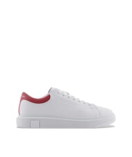 ARMANI EXCHANGE ACTION Sk&oacute;rzane trampki op.white+kardynał - Buty męskie - 2