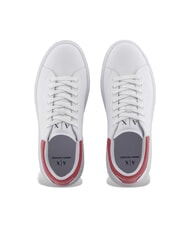 ARMANI EXCHANGE ACTION Sk&oacute;rzane trampki op.white+kardynał - Buty męskie - 3
