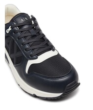ARMANI EXCHANGE A|X Trampki z logo z boku głęboki granat + złamana biel - Buty męskie - 5