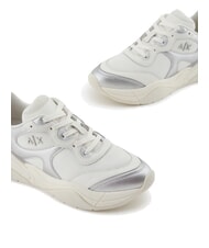 ARMANI EXCHANGE A|X Trampki z siateczki srebrny+kremowy - Buty damskie - 4