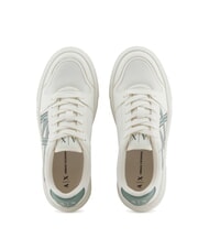 ARMANI EXCHANGE A|X Trampki z kontrastowym logo off wht+dark fr.grn - Buty damskie - 5