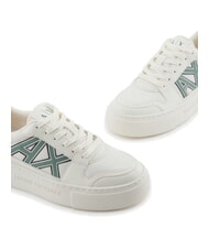 ARMANI EXCHANGE A|X Trampki z kontrastowym logo off wht+dark fr.grn - Buty damskie - 4