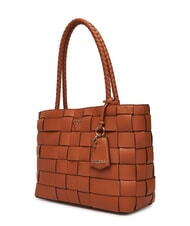 GUESS MAYLEE Tkana torba na zakupy karmel - Torby damskie - 2