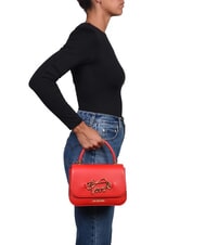 LOVE MOSCHINO TIMELESS Torba akt&oacute;wka z paskiem na ramię CZERWONY - Torby damskie - 4