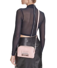 LOVE MOSCHINO BIG LETTERING Mała torba na ramię proszek - Torby damskie - 6