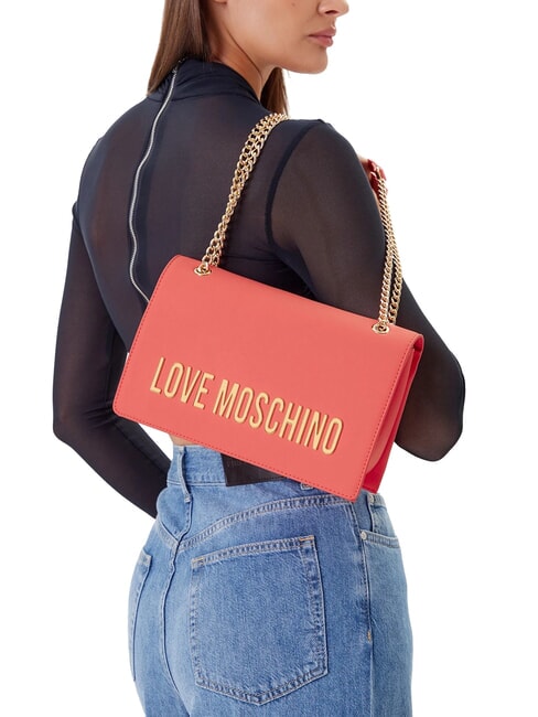 LETTERING Torba na ramię / torba crossbody koral - Torby damskie