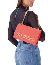 LOVE MOSCHINO LETTERING Torba na ramię / torba crossbody koral - Torby damskie - 5