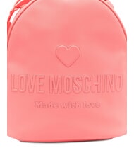LOVE MOSCHINO LOVE EMBOSSED Plecak z naszytym logo koral - Torby damskie - 3