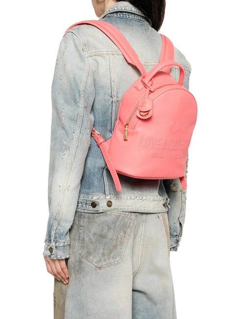 LOVE EMBOSSED Plecak z naszytym logo koral - Torby damskie