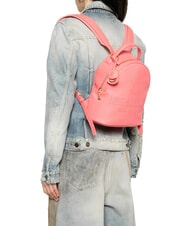 LOVE MOSCHINO LOVE EMBOSSED Plecak z naszytym logo koral - Torby damskie - 5