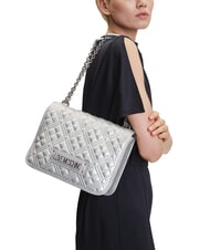 LOVE MOSCHINO BOLD LOVE Torba na ramię z uchwytami łańcuszkowymi srebrny - Torby damskie - 5