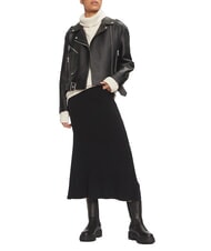 CALVIN KLEIN CK Prążkowana rozkloszowana sp&oacute;dnica midi ck czarny - Sp&oacute;dnice damskie - 5