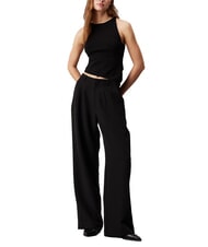 CALVIN KLEIN CK JEANS Asymetryczny top ck czarny - Koszulki i topy damskie - 4