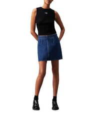 CALVIN KLEIN CK JEANS Prążkowany top na ramiączkach ck czarny - Koszulki i topy damskie - 3