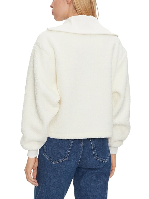 CK JEANS Bluza Teddy z zamkiem błyskawicznym kość słoniowa - Bluzy damskie