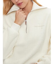 CALVIN KLEIN CK JEANS Bluza Teddy z zamkiem błyskawicznym kość słoniowa - Bluzy damskie - 3
