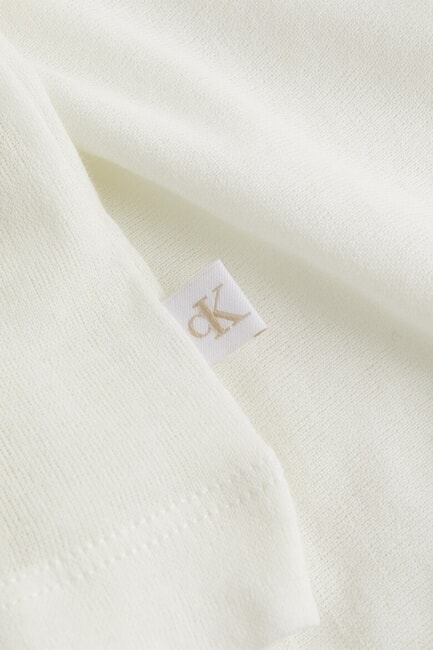 CK JEANS Sweter bawełniany z okrągłym dekoltem kość słoniowa - Koszulki damskie