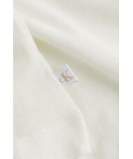 CALVIN KLEIN CK JEANS Sweter bawełniany z okrągłym dekoltem kość słoniowa - Koszulki damskie - 3