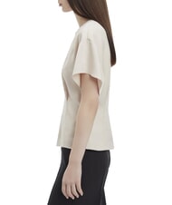 CALVIN KLEIN CK Koszula satynowa z kr&oacute;tkim rękawem szary poranek - Koszule damskie - 3