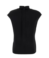 CALVIN KLEIN CK Koszula z kr&oacute;tkim rękawem i wysokim kołnierzem i wycięciami ck czarny - Koszule damskie - 6