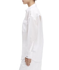 CALVIN KLEIN CK Przezroczysta, oversize'owa koszula z wycięciami jasnobiały - Koszule damskie - 3