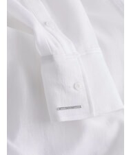 CALVIN KLEIN CK Przezroczysta, oversize'owa koszula z wycięciami jasnobiały - Koszule damskie - 6