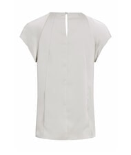 CALVIN KLEIN CK Koszula satynowa z kr&oacute;tkim rękawem kamyk piaskowy - Koszule damskie - 5