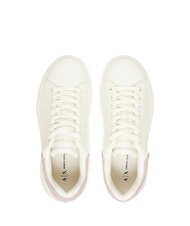ARMANI EXCHANGE SUPER MINI-TUMBLED Adidasy ecru + blady r&oacute;ż - Buty damskie - 4